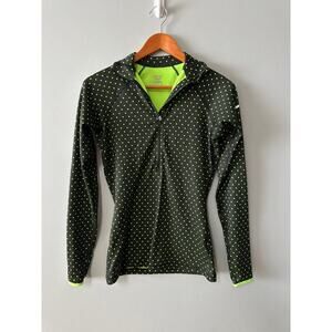 Women’s Size S Nike Pro Dri-fit L/S 1/4 zip Black Neon Green Jacket